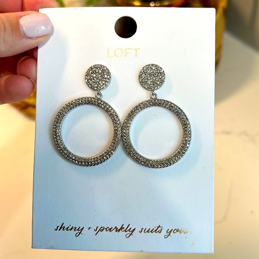 NWT Loft rhinestone earrings